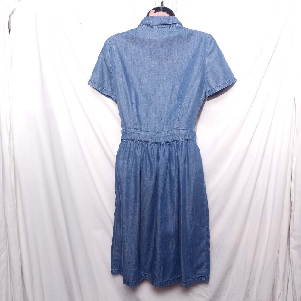 NAF NAF Chambray S/S Dress w/Ruffled Neckline - Picture 5 of 6